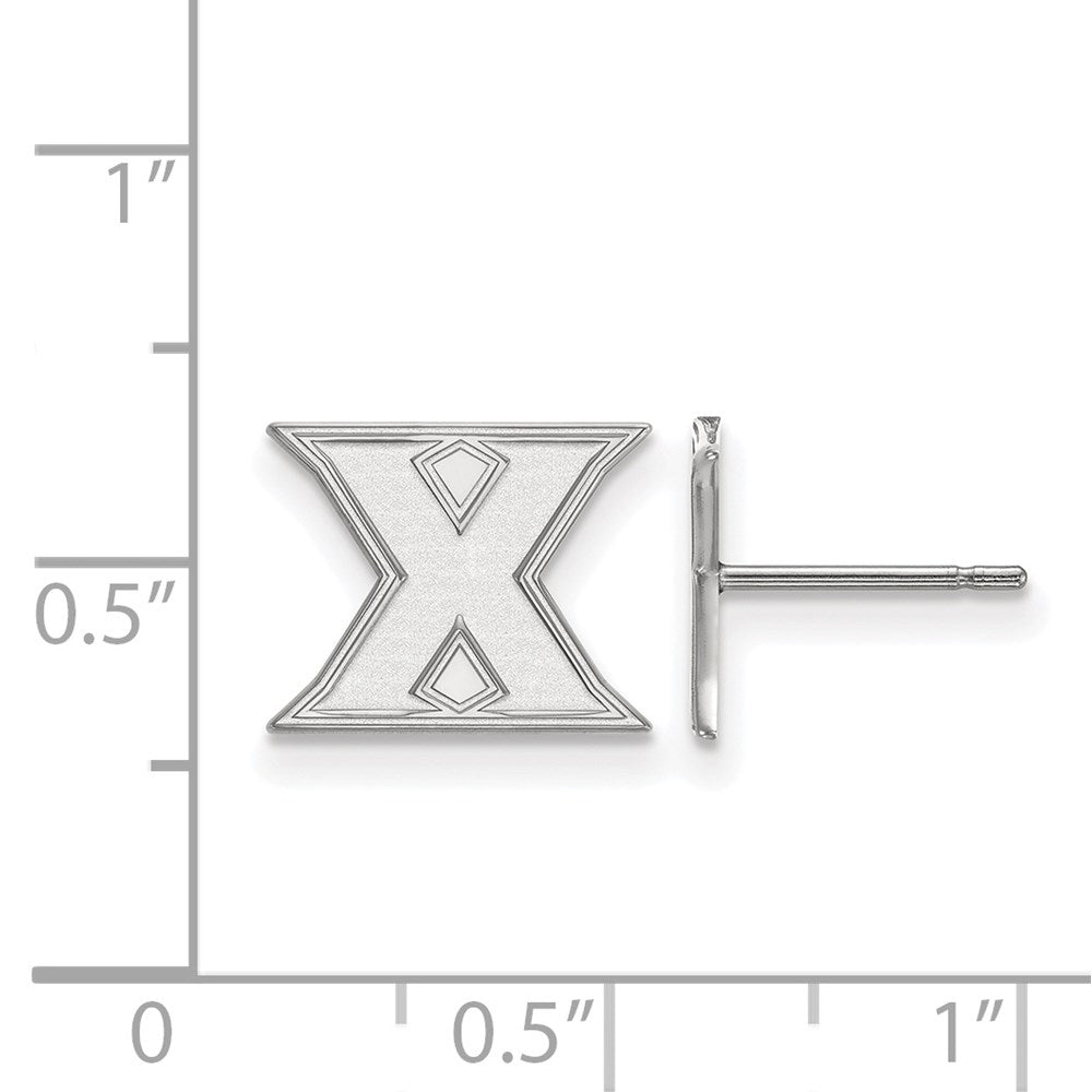 Alternate view of the Sterling Silver Xavier University XS Initial X Post Earrings by The Black Bow Jewelry Co.