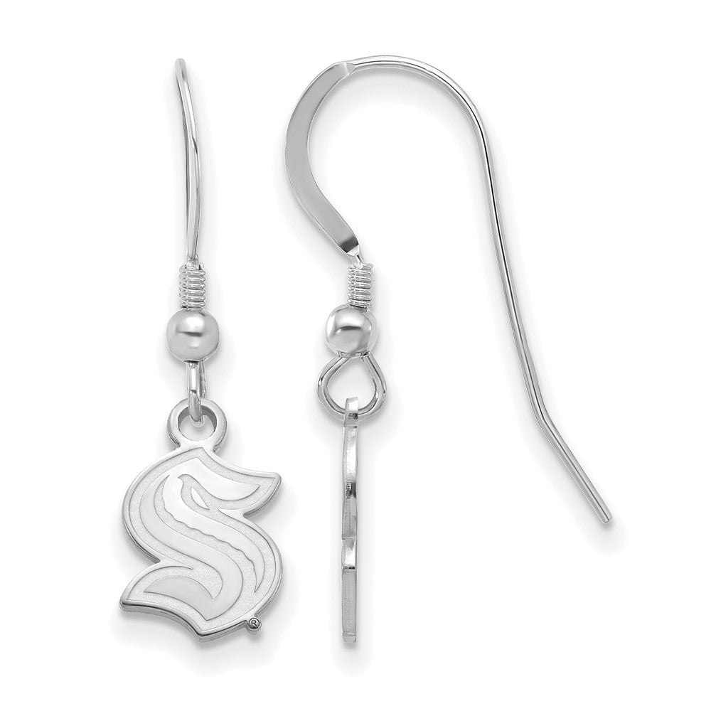 Sterling Silver NHL Seattle Kraken XS (Tiny) Dangle Earrings, Item E19131 by The Black Bow Jewelry Co.