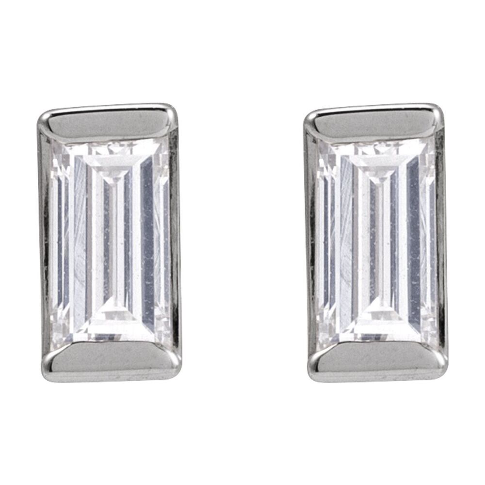 Alternate view of the 14K White Gold 1/4 CTW (SI2-SI3, G-I) Natural Diamond Stud Earrings by The Black Bow Jewelry Co.
