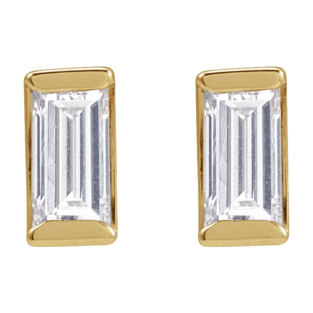Alternate view of the 14K Yellow Gold 1/4 CTW (SI2-SI3, G-I) Natural Diamond Stud Earrings by The Black Bow Jewelry Co.