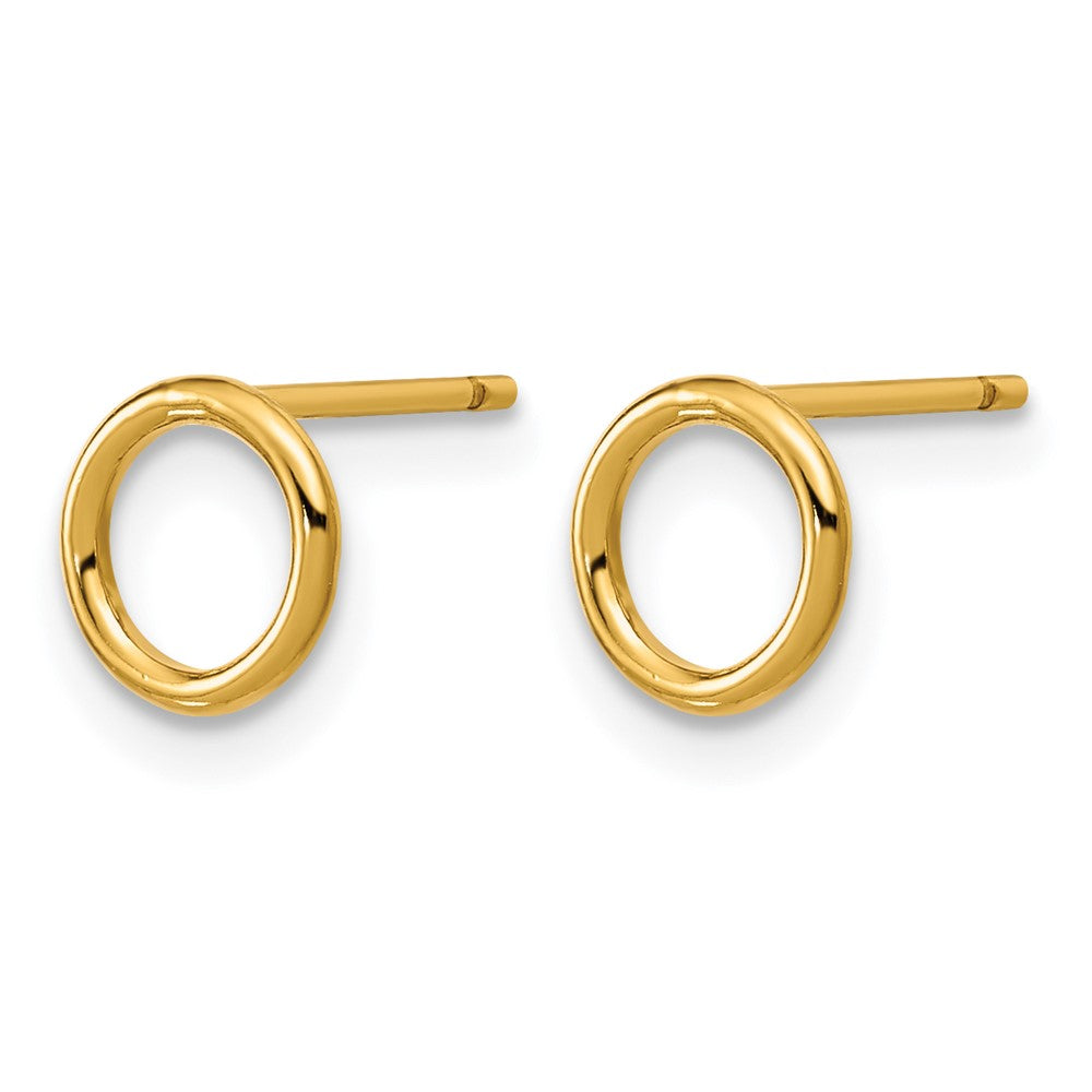 Alternate view of the 1/20 14K Gold Filled Open Circle Post Earrings, 1 x 7mm by The Black Bow Jewelry Co.