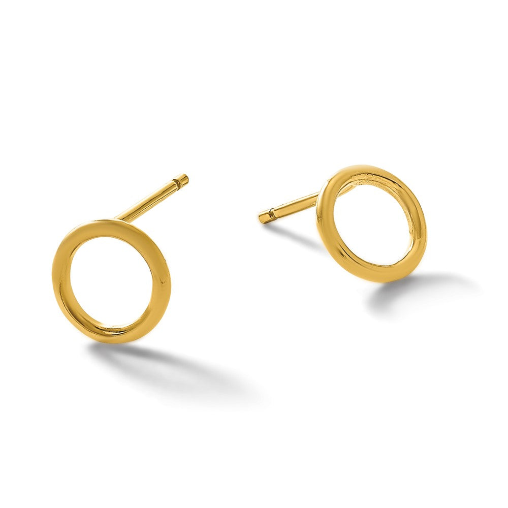 Alternate view of the 1/20 14K Gold Filled Open Circle Post Earrings, 1 x 7mm by The Black Bow Jewelry Co.