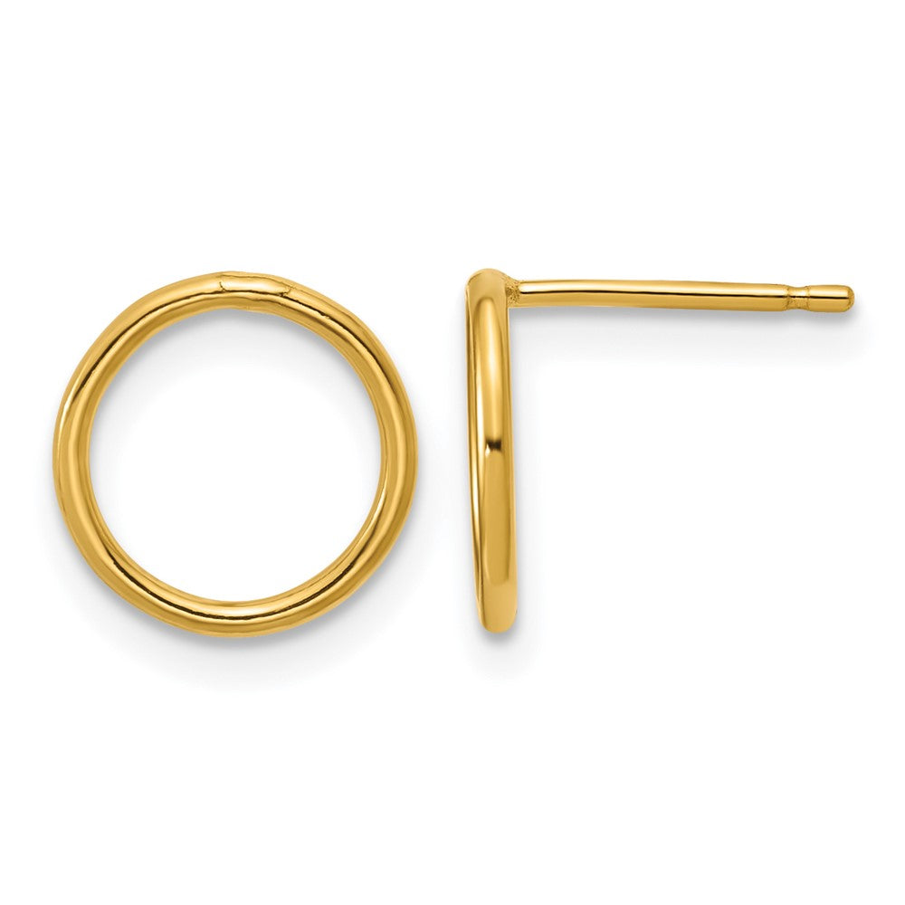 1/20 14K Gold Filled Open Circle Post Earrings, 1 x 10mm, Item E19155-10 by The Black Bow Jewelry Co.