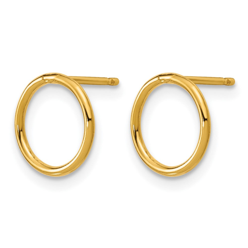 Alternate view of the 1/20 14K Gold Filled Open Circle Post Earrings, 1 x 10mm by The Black Bow Jewelry Co.