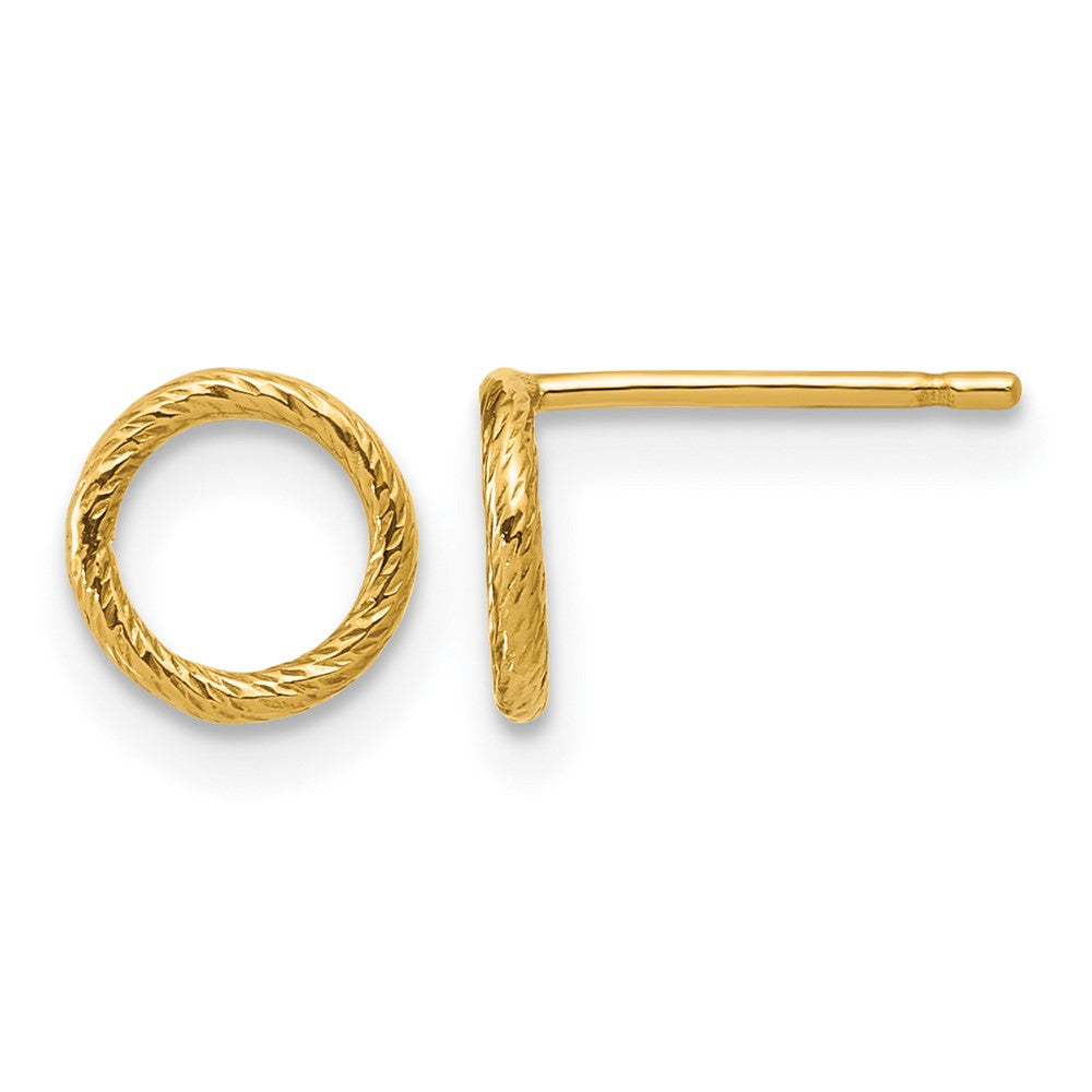 1/20 14K Gold Filled Diamond Cut Open Circle Post Earrings, 1 x 7mm, Item E19156-07 by The Black Bow Jewelry Co.