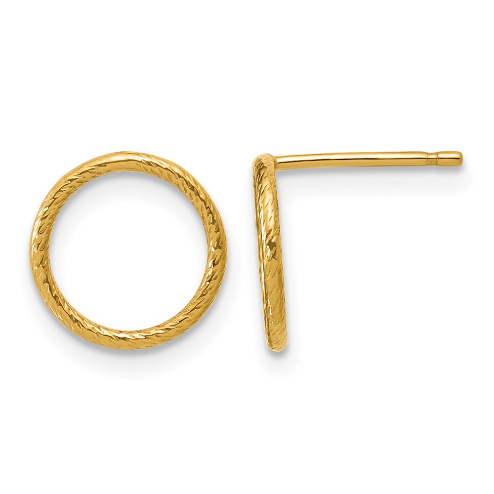 1/20 14K Gold Filled Diamond Cut Open Circle Post Earrings, 1 x 10mm, Item E19156-10 by The Black Bow Jewelry Co.