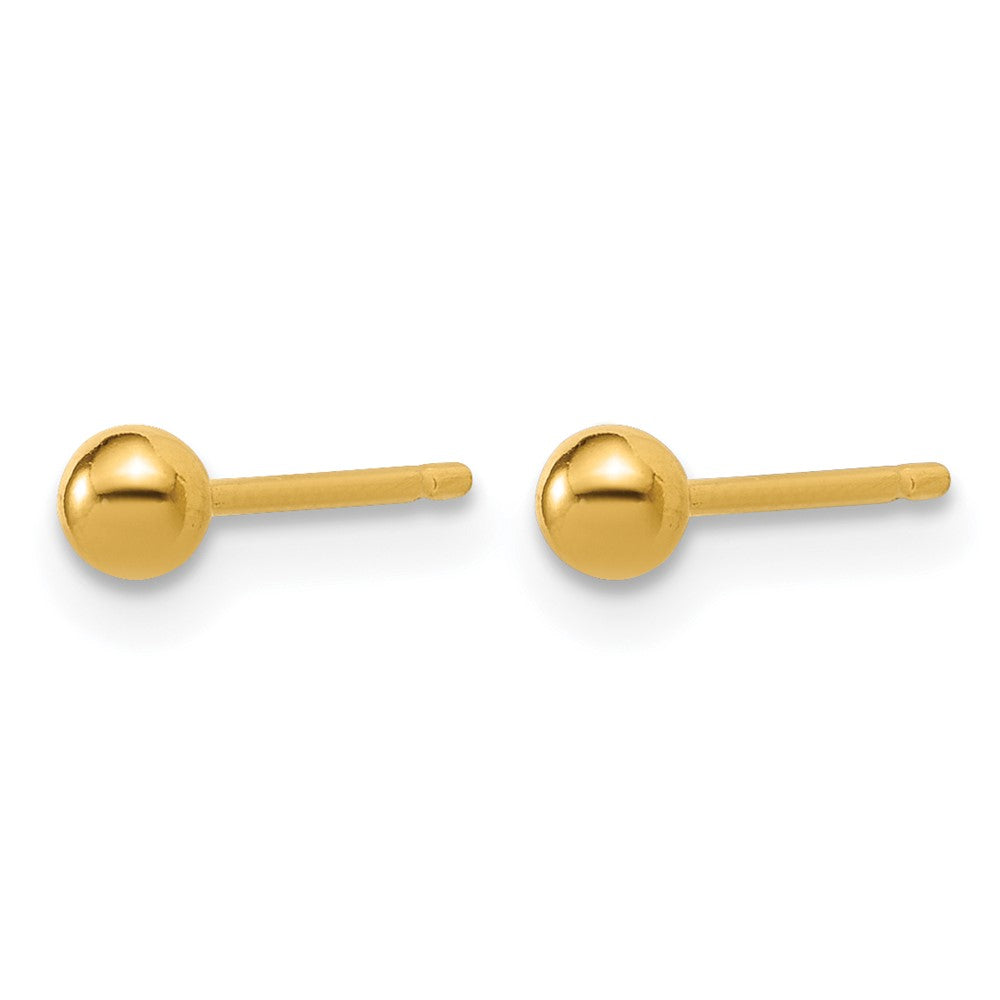 Alternate view of the 1/20 14K Gold Filled Polished Hollow Ball Post Earrings, 3mm by The Black Bow Jewelry Co.