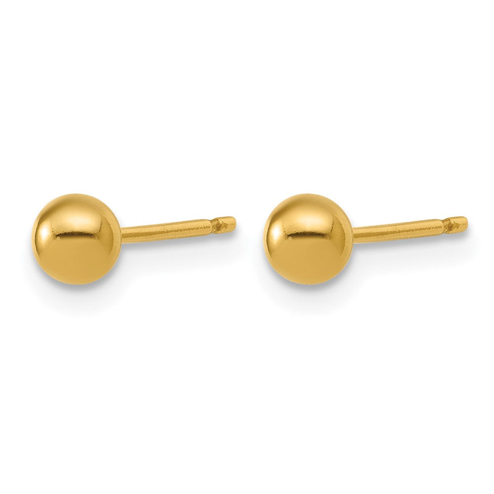 Alternate view of the 1/20 14K Gold Filled Polished Hollow Ball Post Earrings, 4mm by The Black Bow Jewelry Co.