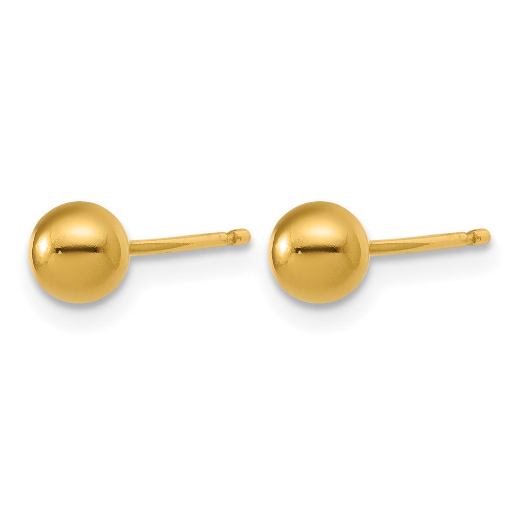 Alternate view of the 1/20 14K Gold Filled Polished Hollow Ball Post Earrings, 5mm by The Black Bow Jewelry Co.