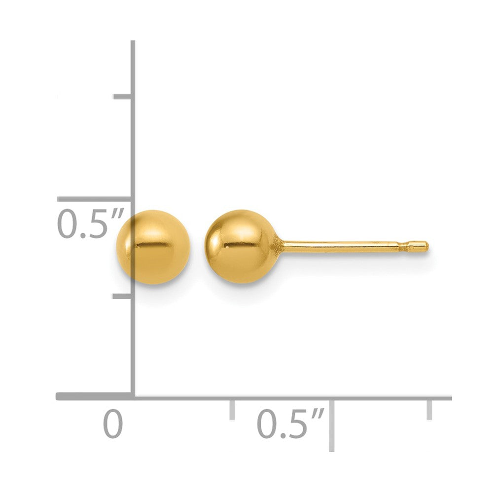 Alternate view of the 1/20 14K Gold Filled Polished Hollow Ball Post Earrings, 5mm by The Black Bow Jewelry Co.