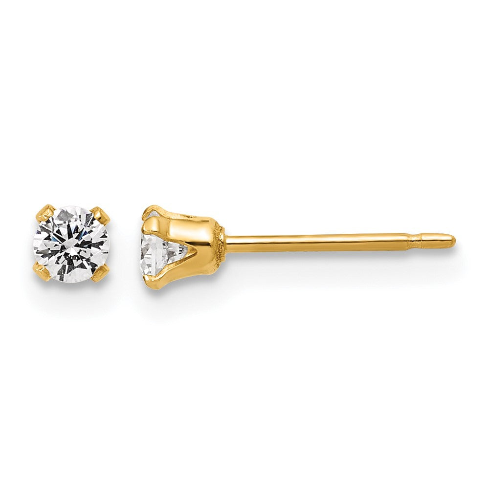 1/20 14K Gold Filled 3mm to 6mm Cubic Zirconia Stud Post Earrings, Item E19159 by The Black Bow Jewelry Co.