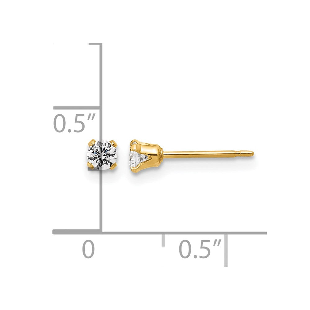 Alternate view of the 1/20 14K Gold Filled 3mm to 6mm Cubic Zirconia Stud Post Earrings by The Black Bow Jewelry Co.
