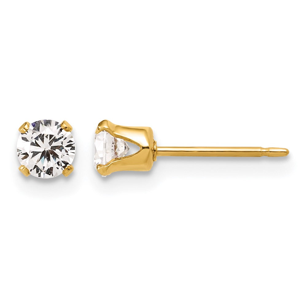 1/20 14K Gold Filled 4mm Cubic Zirconia Stud Post Earrings, Item E19159-04 by The Black Bow Jewelry Co.