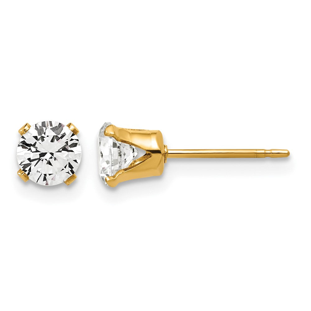 1/20 14K Gold Filled 5mm Cubic Zirconia Stud Post Earrings, Item E19159-05 by The Black Bow Jewelry Co.
