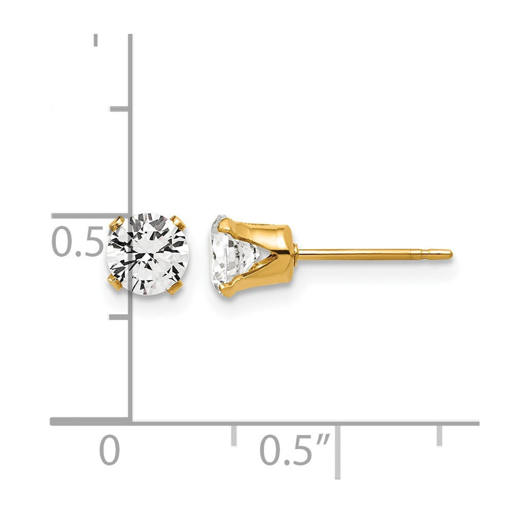 Alternate view of the 1/20 14K Gold Filled 5mm Cubic Zirconia Stud Post Earrings by The Black Bow Jewelry Co.