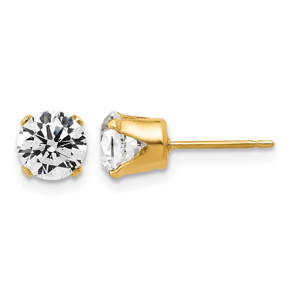 1/20 14K Gold Filled 6mm Cubic Zirconia Stud Post Earrings, Item E19159-06 by The Black Bow Jewelry Co.
