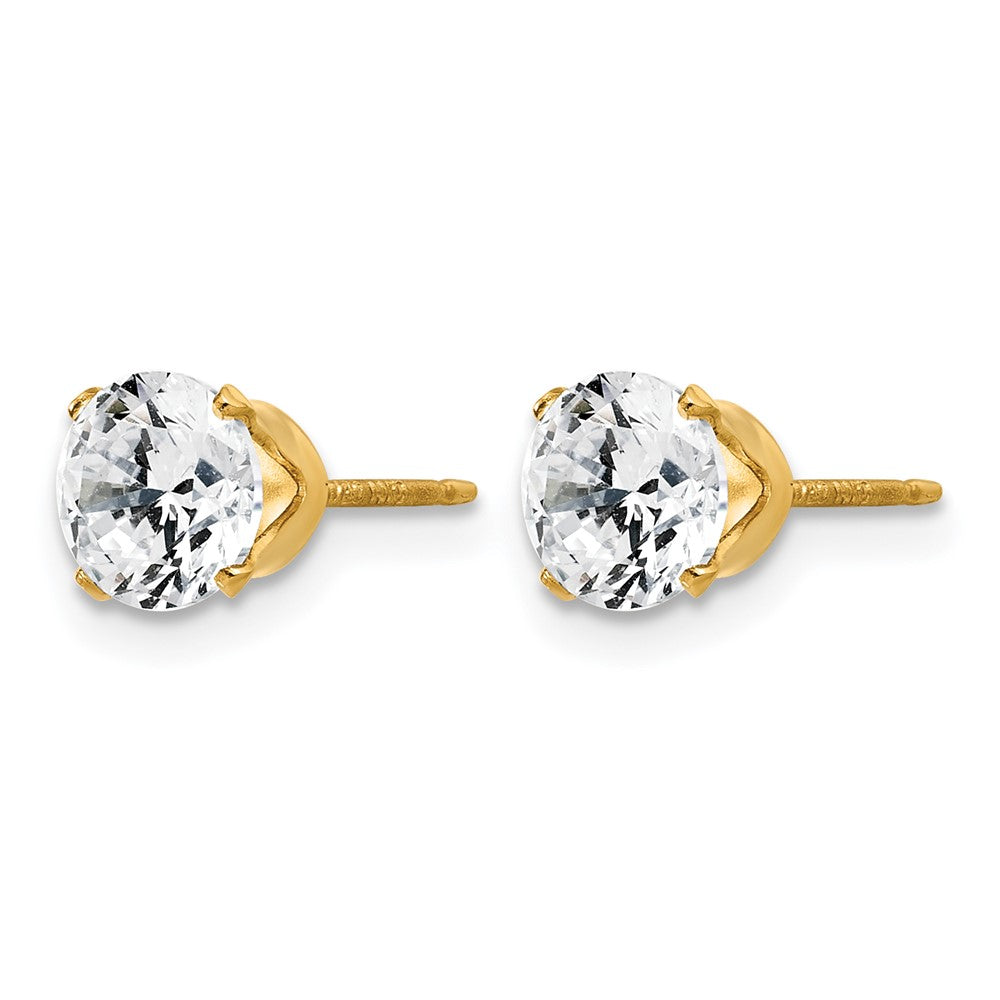 Alternate view of the 1/20 14K Gold Filled 6mm Cubic Zirconia Stud Post Earrings by The Black Bow Jewelry Co.