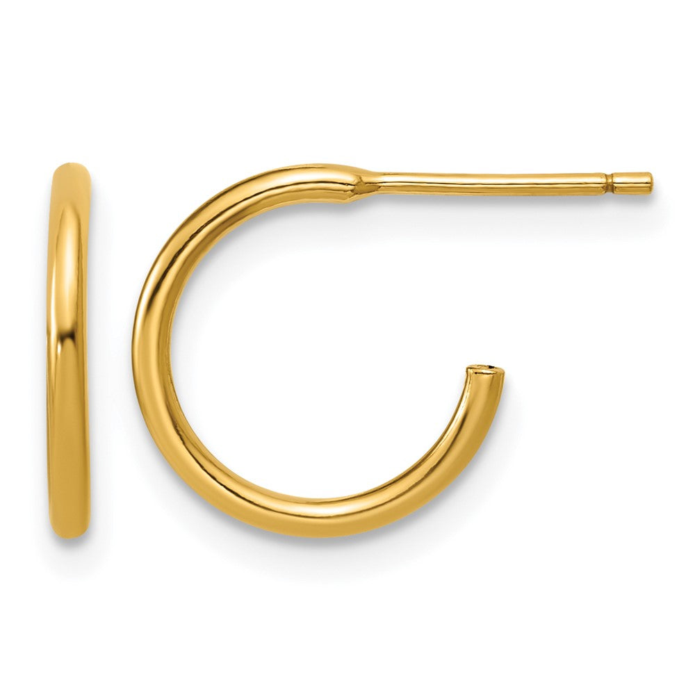 1/20 14K Gold Filled 1.3mm x 12mm Solid C-Hoop Earrings, Item E19160-12 by The Black Bow Jewelry Co.