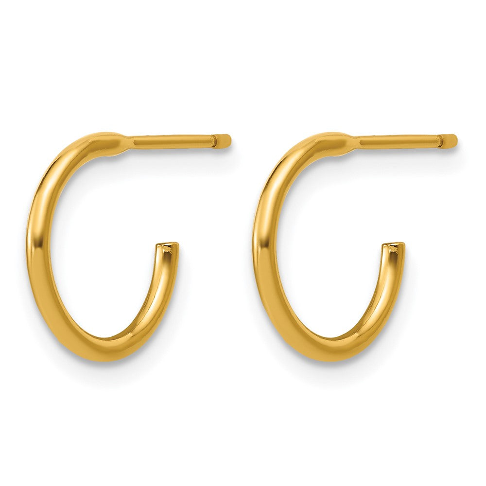Alternate view of the 1/20 14K Gold Filled 1.3mm Solid C-Hoop Earrings by The Black Bow Jewelry Co.