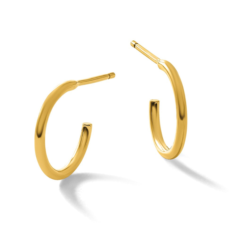 Alternate view of the 1/20 14K Gold Filled 1.3mm x 12mm Solid C-Hoop Earrings by The Black Bow Jewelry Co.
