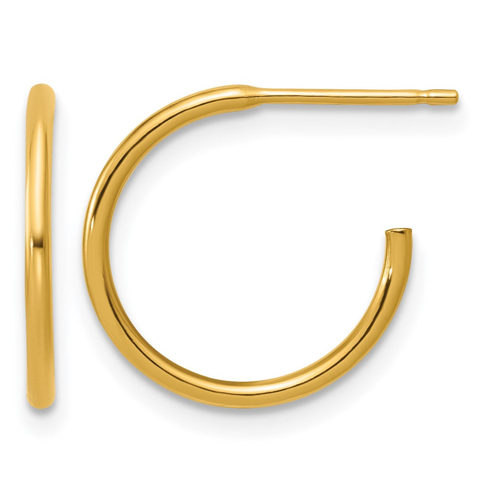 1/20 14K Gold Filled 1.3mm x 15mm Solid C-Hoop Earrings, Item E19160-15 by The Black Bow Jewelry Co.