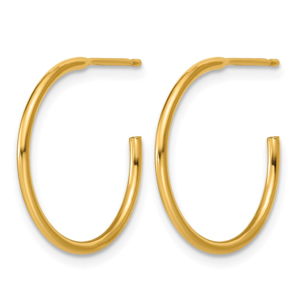 Alternate view of the 1/20 14K Gold Filled 1.3mm x 20mm Solid C-Hoop Earrings by The Black Bow Jewelry Co.