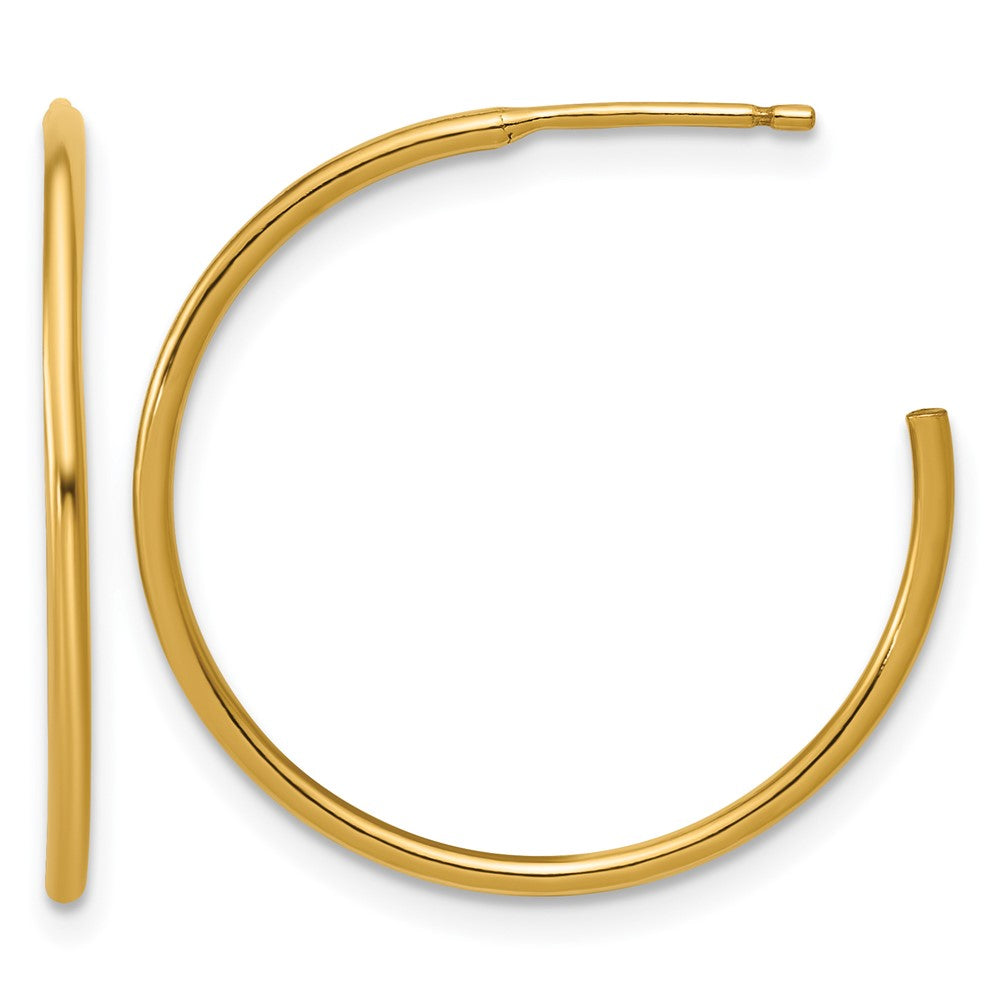 1/20 14K Gold Filled 1.3mm x 25mm Solid C-Hoop Earrings, Item E19160-25 by The Black Bow Jewelry Co.