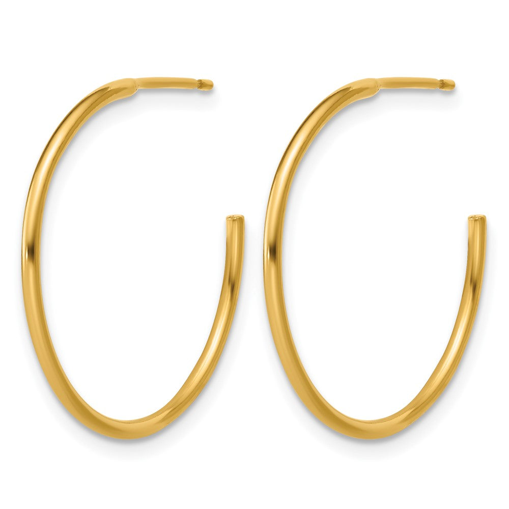 Alternate view of the 1/20 14K Gold Filled 1.3mm x 25mm Solid C-Hoop Earrings by The Black Bow Jewelry Co.