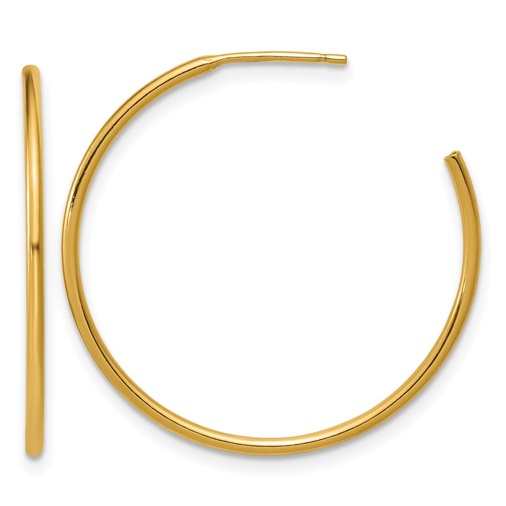 1/20 14K Gold Filled 1.3mm x 30mm Solid C-Hoop Earrings, Item E19160-30 by The Black Bow Jewelry Co.
