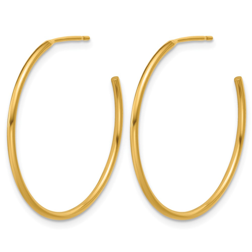Alternate view of the 1/20 14K Gold Filled 1.3mm x 30mm Solid C-Hoop Earrings by The Black Bow Jewelry Co.