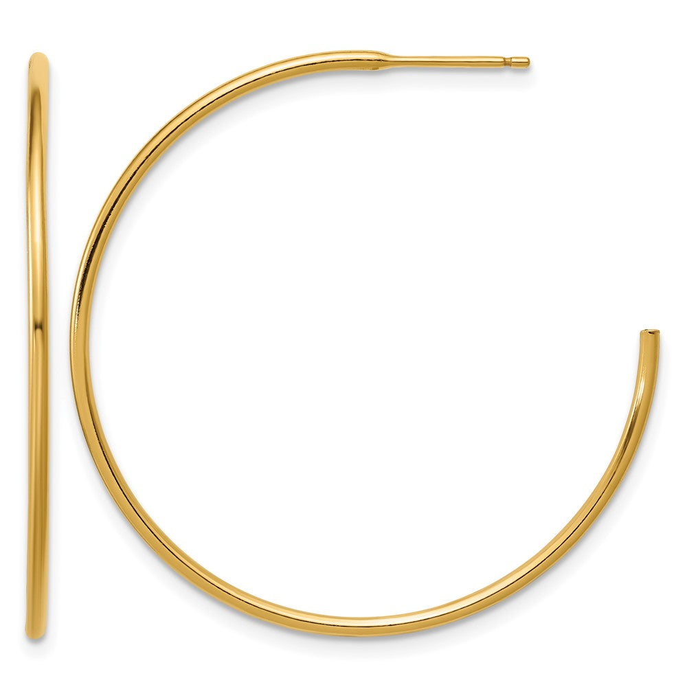 1/20 14K Gold Filled 1.3mm x 38mm Solid C-Hoop Earrings, Item E19160-38 by The Black Bow Jewelry Co.