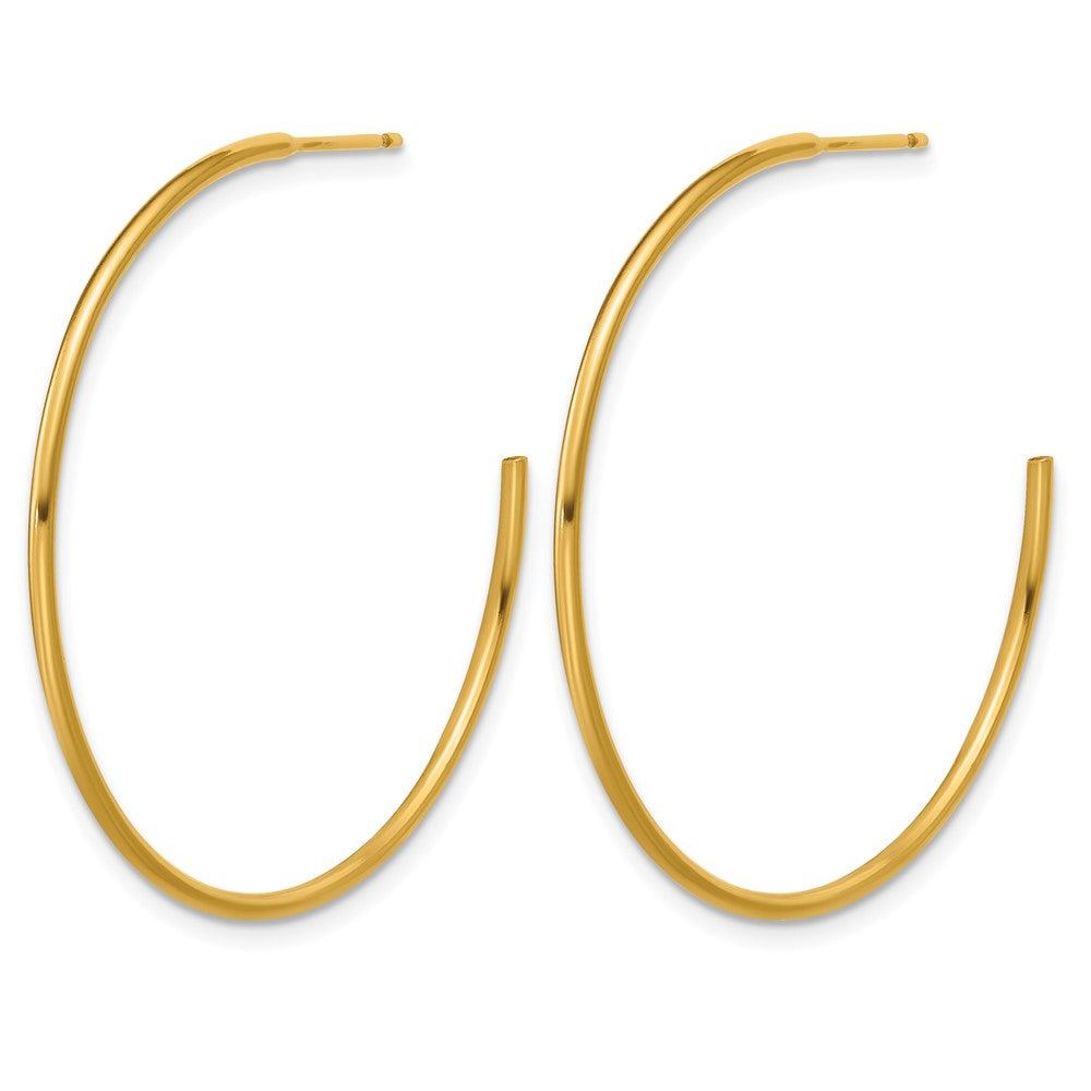 Alternate view of the 1/20 14K Gold Filled 1.3mm x 38mm Solid C-Hoop Earrings by The Black Bow Jewelry Co.