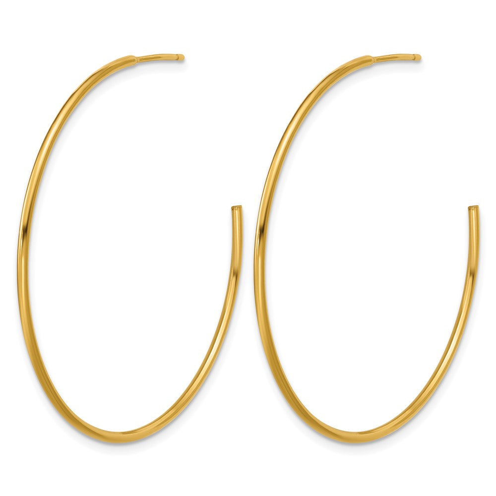 Alternate view of the 1/20 14K Gold Filled 1.3mm x 45mm Solid C-Hoop Earrings by The Black Bow Jewelry Co.