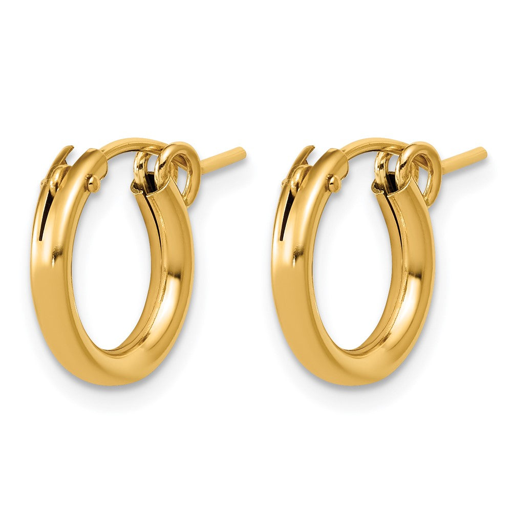 Alternate view of the 1/20 14K Gold Filled Round Hollow Hoop Earrings, 2.3 x 13mm (1/2 Inch) by The Black Bow Jewelry Co.