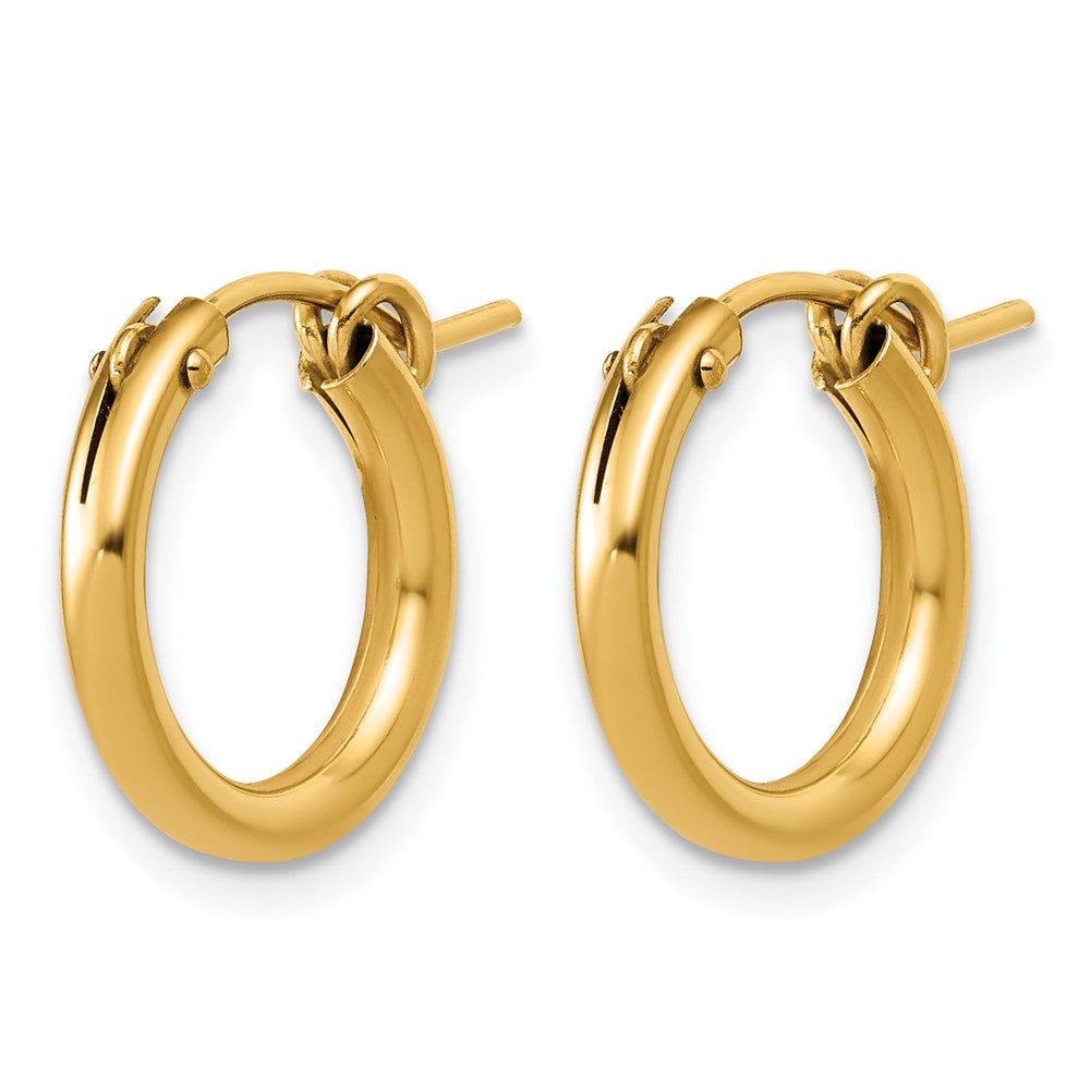 Alternate view of the 1/20 14K Gold Filled Round Hollow Hoop Earrings, 2.3 x 15mm (9/16 In) by The Black Bow Jewelry Co.