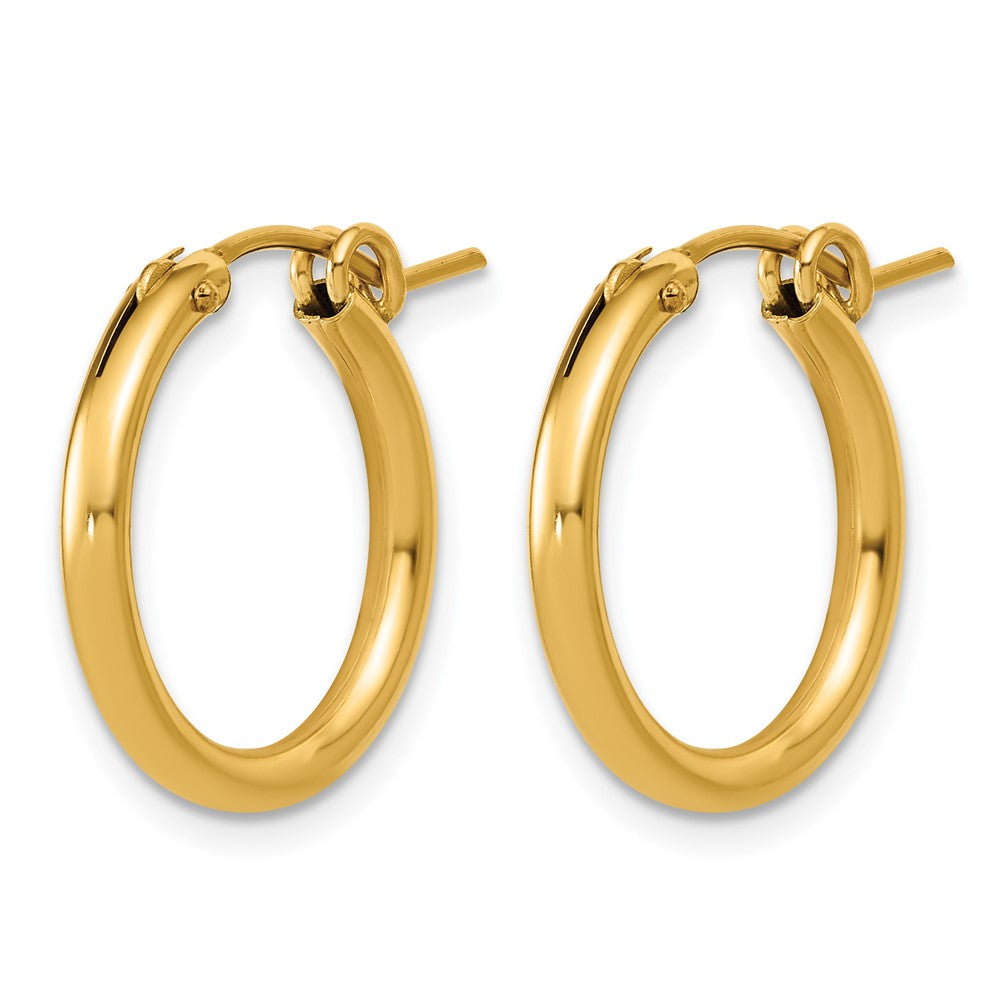 Alternate view of the 1/20 14K Gold Filled Round Hollow Hoop Earrings, 2.3 x 19mm (3/4 Inch) by The Black Bow Jewelry Co.