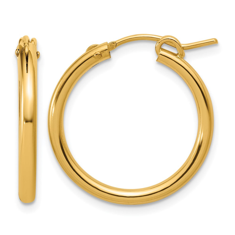 1/20 14K Gold Filled Round Hollow Hoop Earrings, 2.3 x 22mm (7/8 Inch), Item E19161-22 by The Black Bow Jewelry Co.