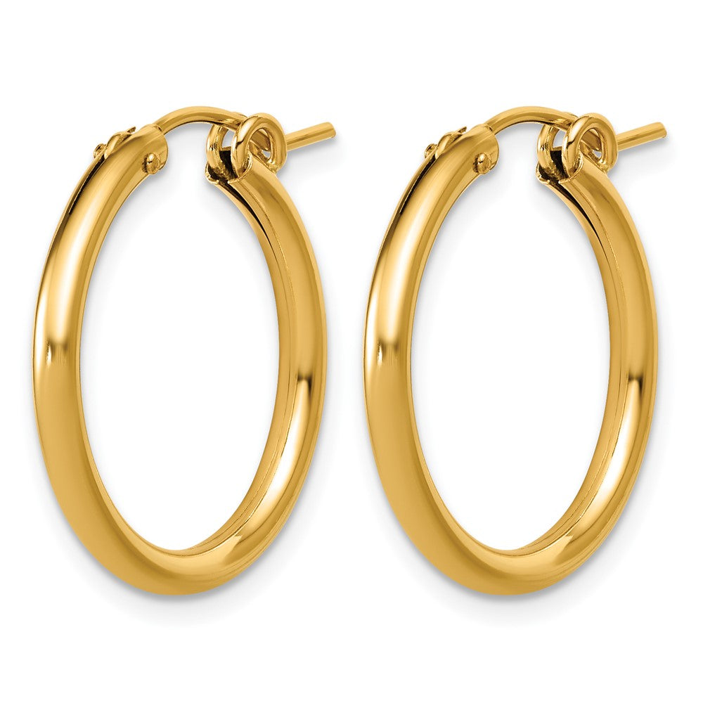 Alternate view of the 1/20 14K Gold Filled Round Hollow Hoop Earrings, 2.3 x 22mm (7/8 Inch) by The Black Bow Jewelry Co.
