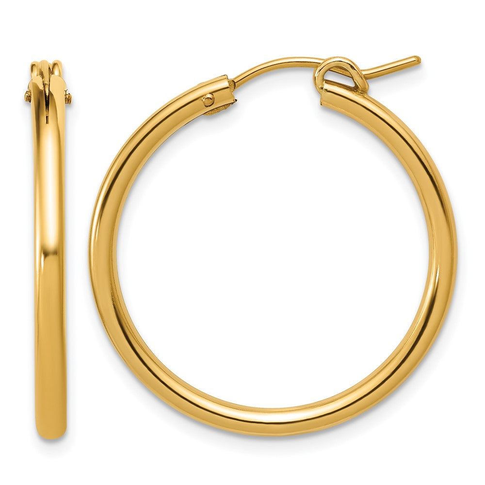 1/20 14K Gold Filled Round Hollow Hoop Earrings, 2.3 x 29mm (1 1/8 In), Item E19161-29 by The Black Bow Jewelry Co.