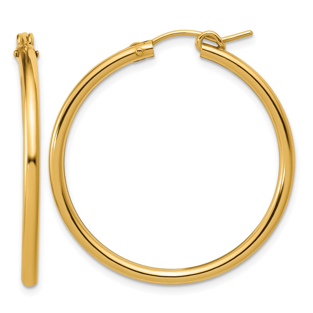 1/20 14K Gold Filled Round Hollow Hoop Earrings, 2.3 x 35mm (1 3/8 In), Item E19161-35 by The Black Bow Jewelry Co.