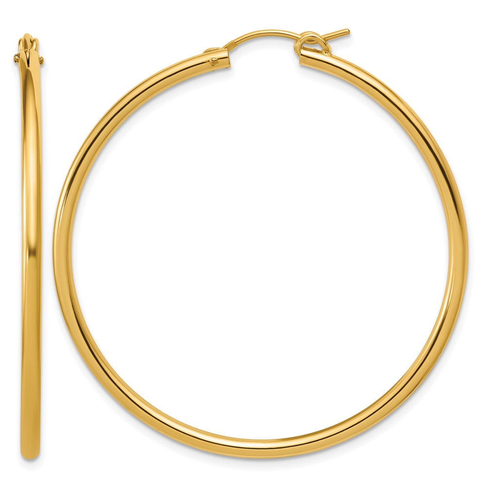 1/20 14K Gold Filled Round Hollow Hoop Earrings, 2.3 x 50mm (1 7/8 In), Item E19161-50 by The Black Bow Jewelry Co.