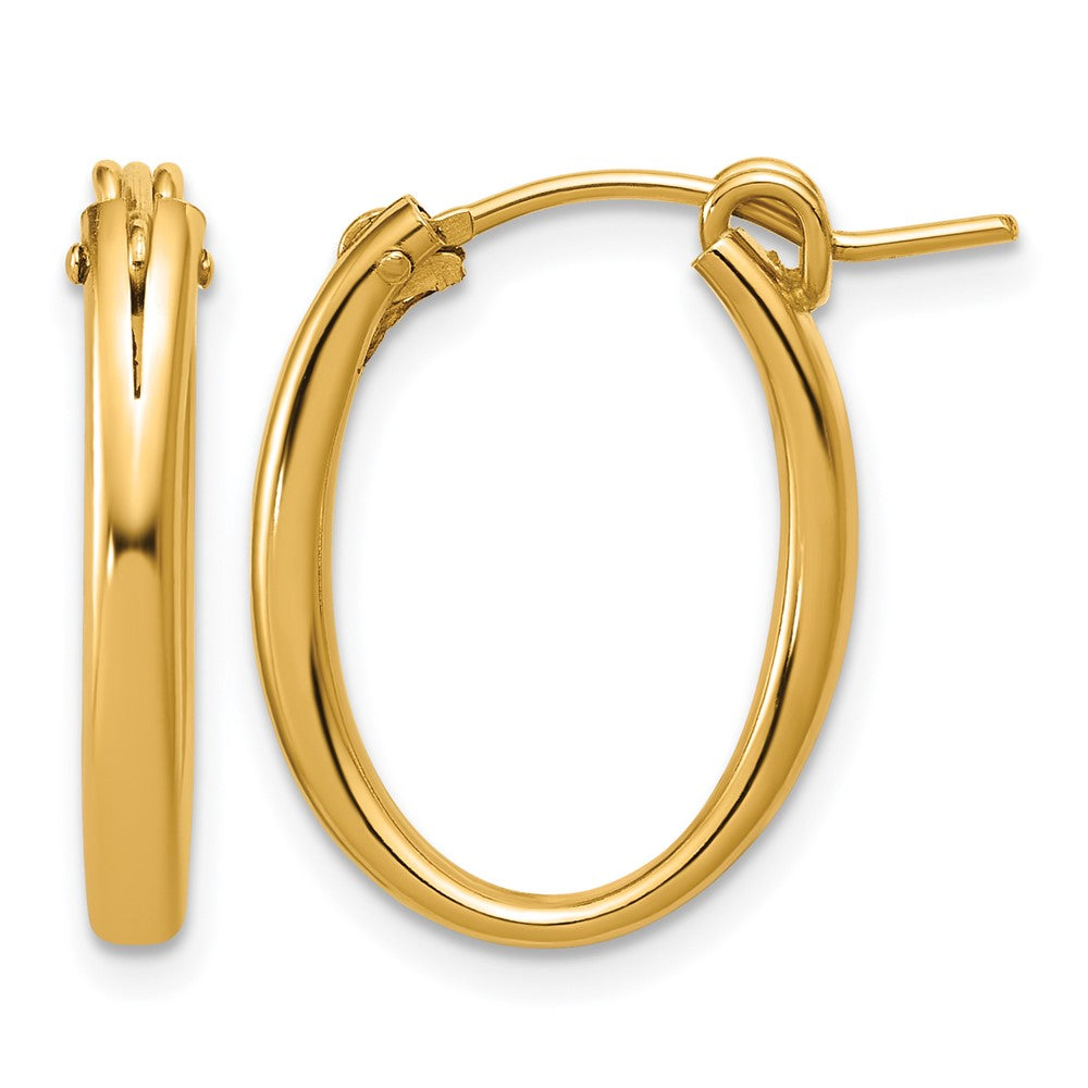 1/20 14K Gold Filled 2.3mm Oval Hollow Hoop Earrings, Item E19162 by The Black Bow Jewelry Co.