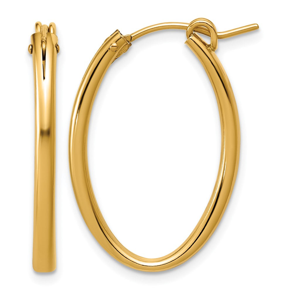 1/20 14K Gold Filled Oval Hollow Hoop Earrings, 2.3 x 20 x 30mm, Item E19162-30 by The Black Bow Jewelry Co.