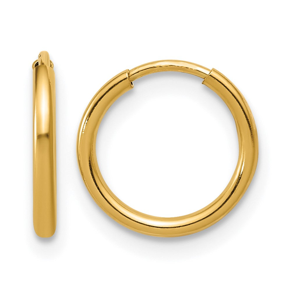 1/20 14K Gold Filled 1.25mm Endless Hollow Hoop Earrings, 12mm to 20mm, Item E19163 by The Black Bow Jewelry Co.