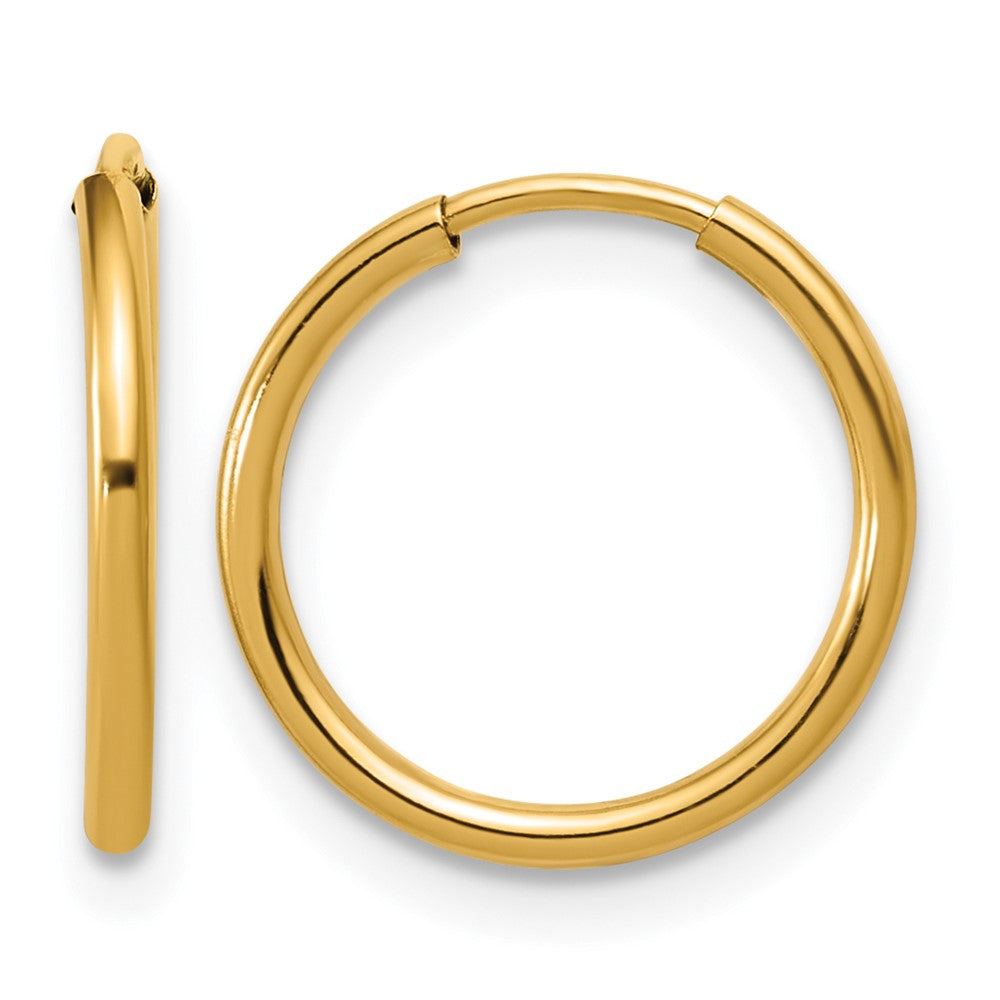 1/20 14K Gold Filled Endless Hollow Hoop Earrings, 1.25 x 14mm, Item E19163-14 by The Black Bow Jewelry Co.