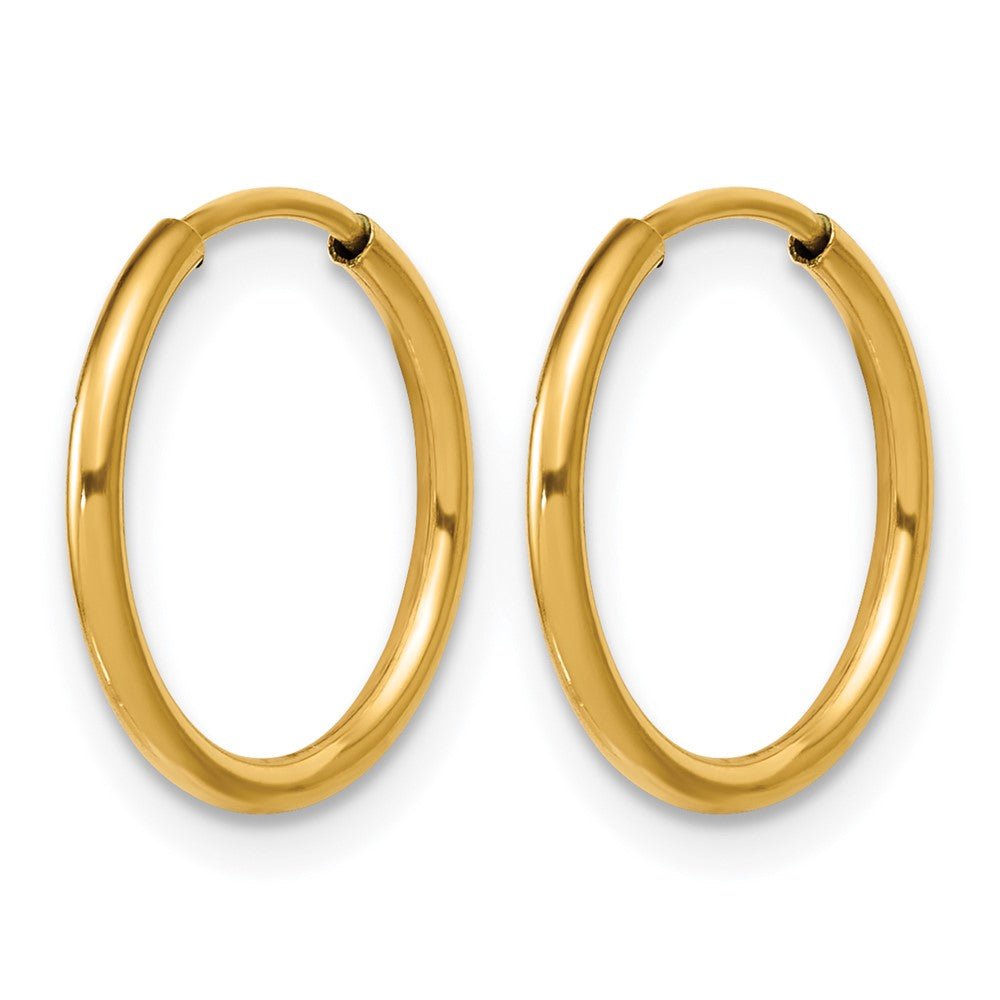 Alternate view of the 1/20 14K Gold Filled Endless Hollow Hoop Earrings, 1.25 x 14mm by The Black Bow Jewelry Co.