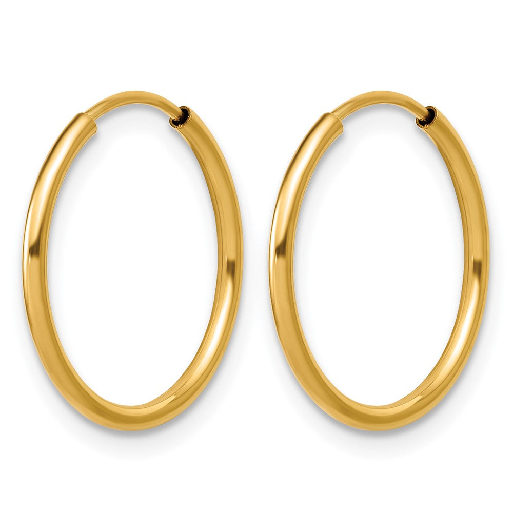 Alternate view of the 1/20 14K Gold Filled Endless Hollow Hoop Earrings, 1.25 x 17mm by The Black Bow Jewelry Co.