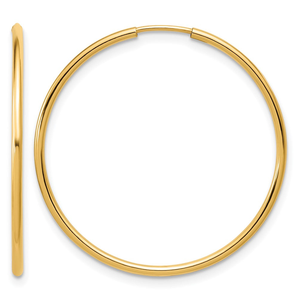 1/20 14K Gold Filled Endless Hollow Hoop Earrings, 1.25 x 30mm, Item E19164-30 by The Black Bow Jewelry Co.