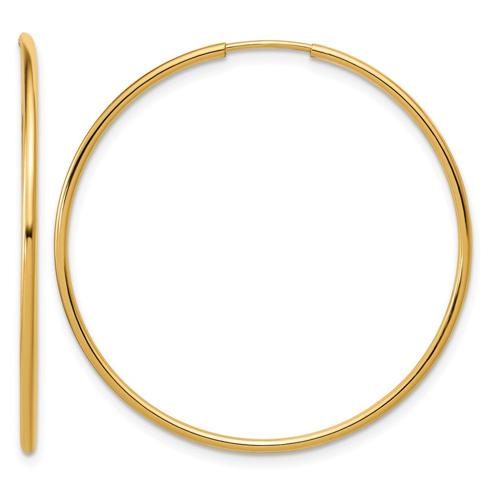 1/20 14K Gold Filled Endless Hollow Hoop Earrings, 1.25 x 38mm, Item E19164-38 by The Black Bow Jewelry Co.