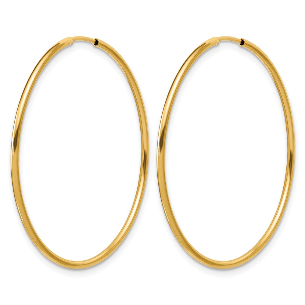 Alternate view of the 1/20 14K Gold Filled Endless Hollow Hoop Earrings, 1.25 x 38mm by The Black Bow Jewelry Co.
